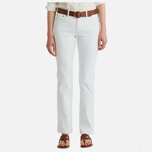 Ralph Lauren Classic Straight  Women's White Mid-Rise Straight Leg Jeans